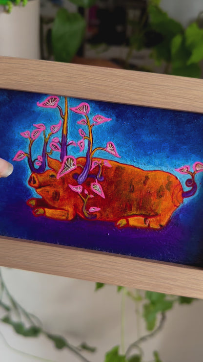 Peinture originale encadrée Sweet Pigtato